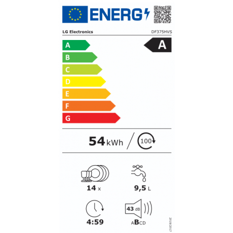 LG DF375HVS Ελεύθερο Πλυντήριο Πιάτων για 14 Σερβίτσια 60cm με Wi-Fi Inox LG DF375HVS Ελεύθερο Πλυντήριο Πιάτων για 14 Σερβίτσια 60cm με Wi-Fi Inox
